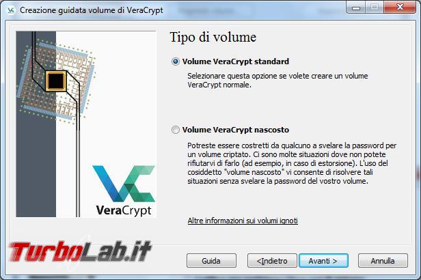 Come creare file contenitore criptato VeraCrypt