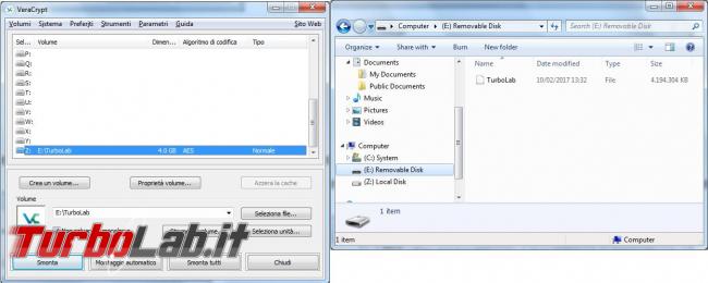 Come creare file contenitore criptato VeraCrypt