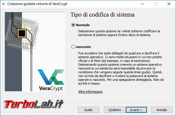 Come criptare disco sistema Veracrypt