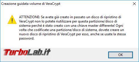 Come criptare disco sistema Veracrypt