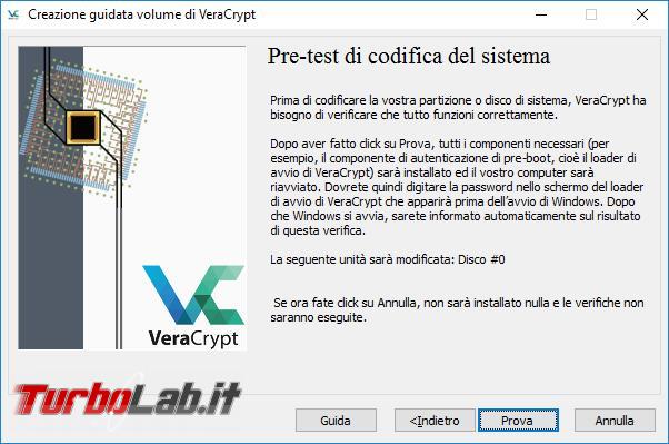 Come criptare disco sistema Veracrypt