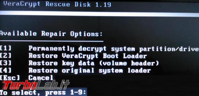 Come criptare disco sistema Veracrypt